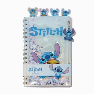 NEW DISNEY STITCH CLAIRE'S EXCLUSIVE COZY SHAKER SPIRAL NOTEBOOK‎